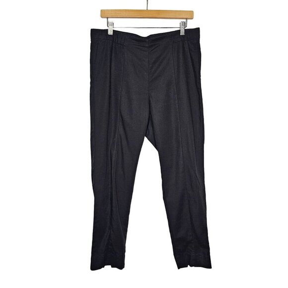 J. Jill Essential Slim Ankle High Rise Pull On Trouser Pants Black Women Size 14 - Picture 1 of 11
